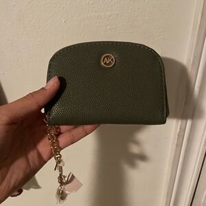 Anne Klein Olive Green Wallet with Gold Accent